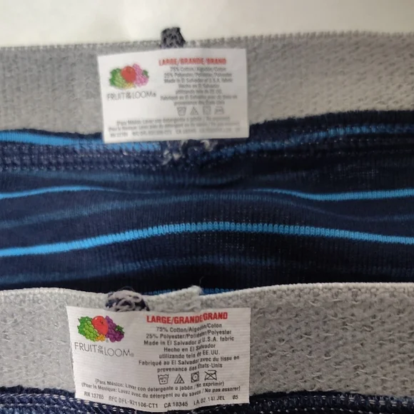 2 Pair Of Men's  Vintage Fruit of the Loom Striped Trunk Briefs Size L - Picture 2 of 8
